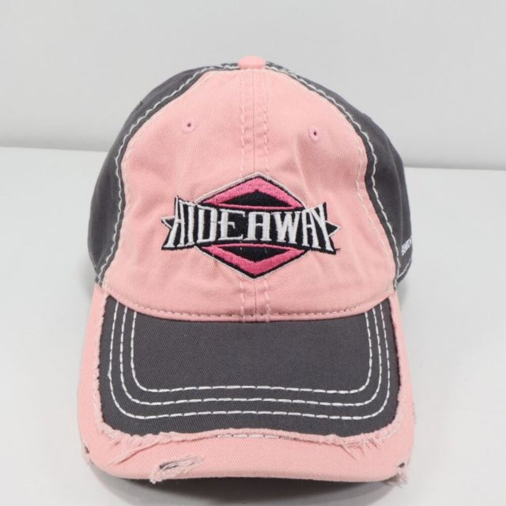 Hideaway Grill Womans Hat Cave Creek Arizona Pink Distressed Otto Embroidered